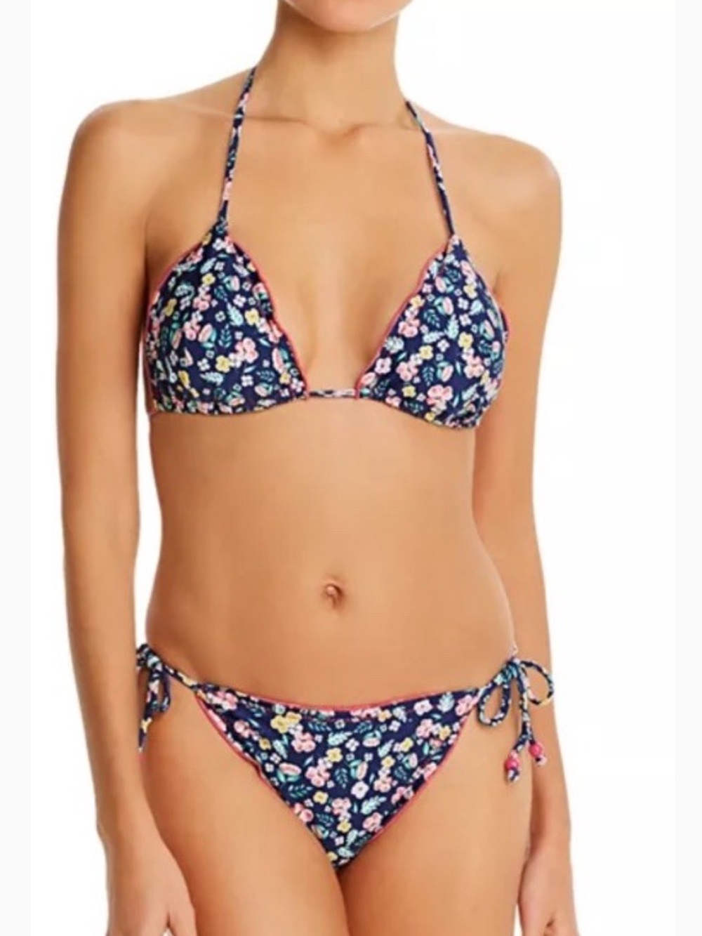 SHOSHANNA Swimwear Floral Ruffled String BIKINI SET XL C/D Two Piece